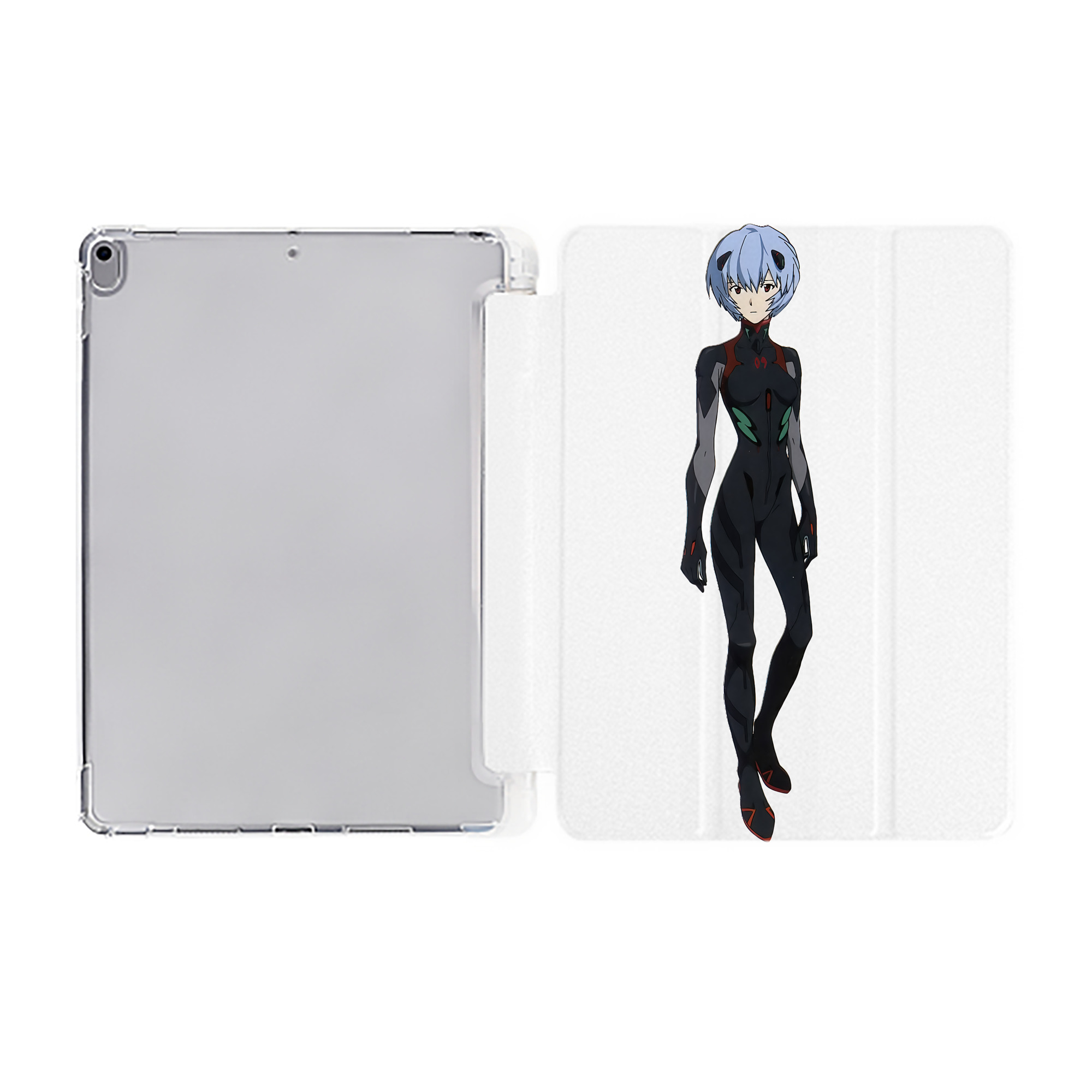 （画像用） EVA 新世紀エヴァンゲリオン IPad ケース ペン収納付き 三つ折りスタンド PUレザー×シリコン 対応機種9.5/10.5/10.9インチ
